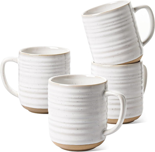 Coffee Mugs 12 oz, Ceramic Coffee Cups for Latte, Hot Tea, Cappuccino, Mocha, Cocoa, Housewarming Wedding Present Mug Set - Set of 4,