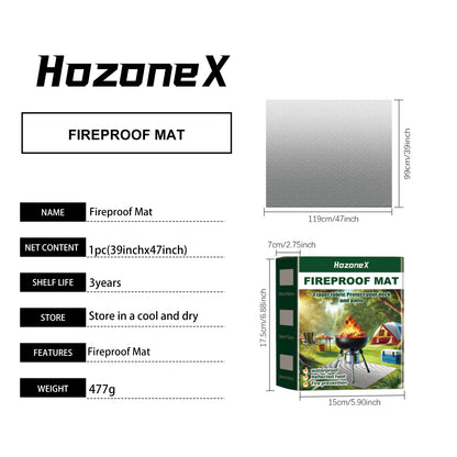 Waterproof Oil‑Proof Fire Pad for Deck, Grass, Indoor Fireplace