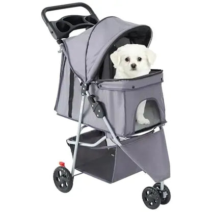 Foldable Pet Stroller for Small Medium Dogs & Cats